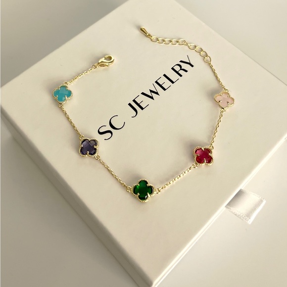 SugarCatJewelry Jewelry - Clover Bracelet 14k Gold Filled Luxury Jewelry